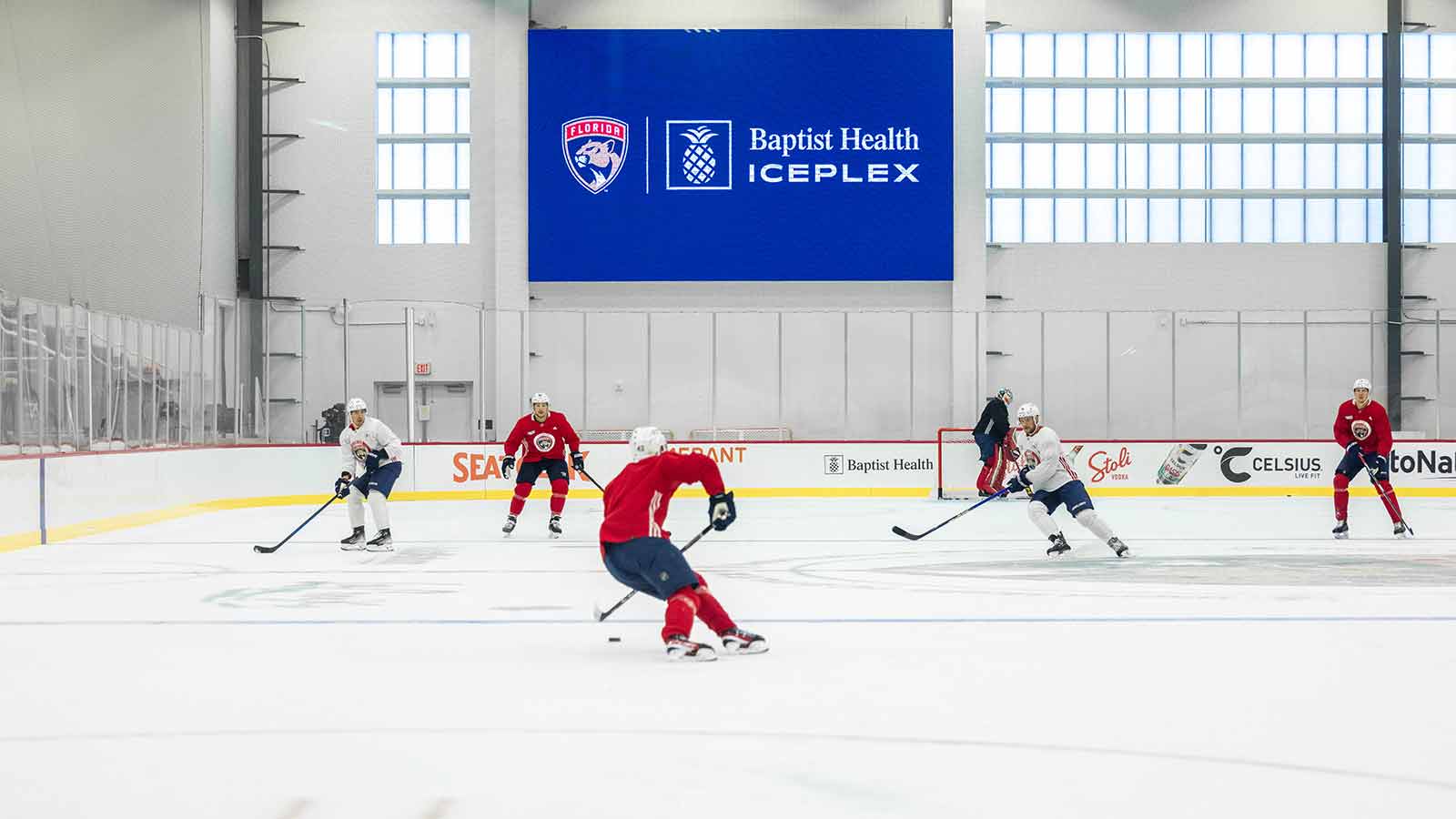Florida Panthers practicing at Baptist Health IcePlex