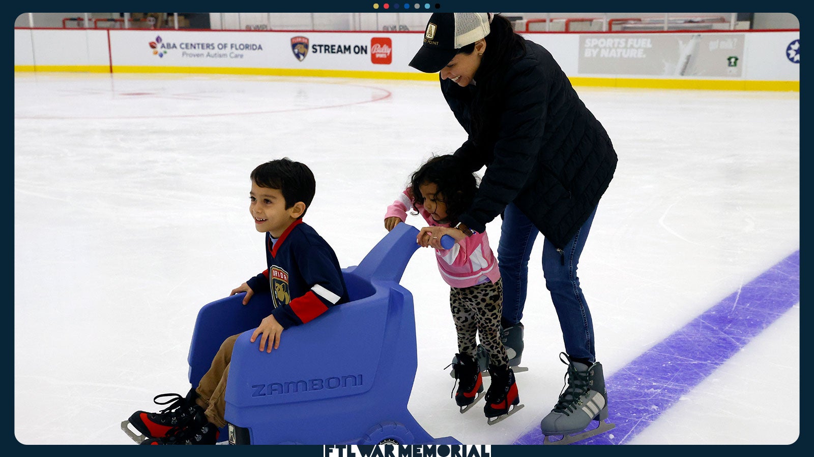 Family skating at Baptist Health IcePlex