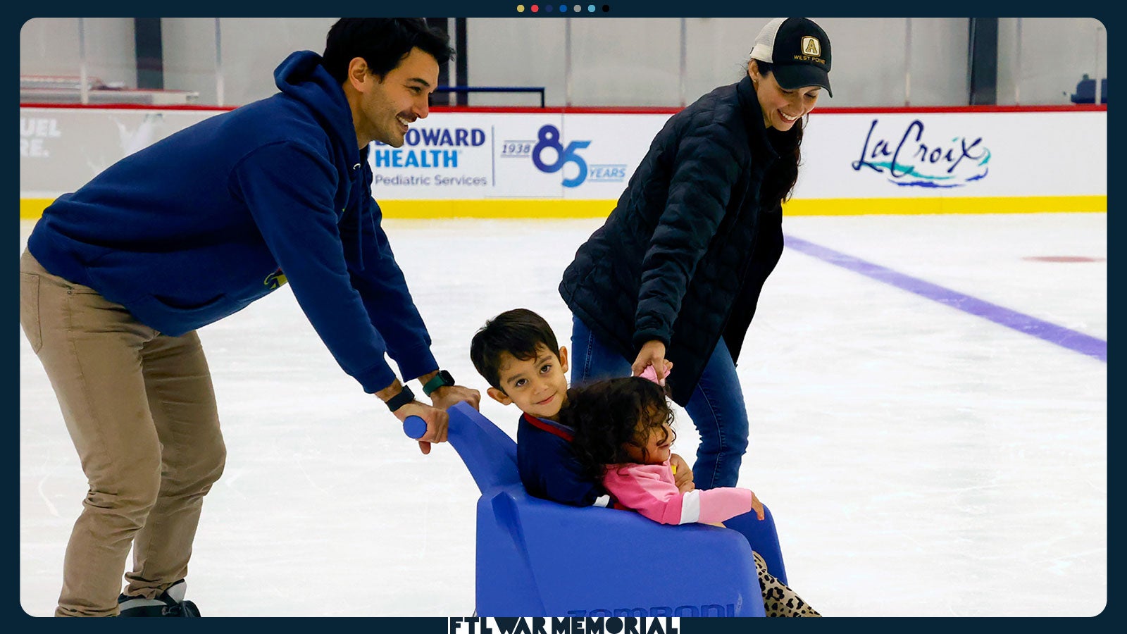 Family skating at Baptist Health IcePlex