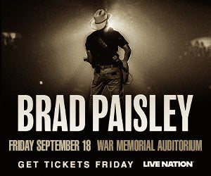 ‘Brad Paisley Live’ Tour Announces New Dates Including South Florida at War Memorial Auditorium in Fort Lauderdale on Friday, Sept. 18
